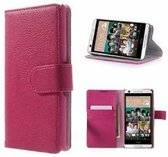 HTC Desire 626 Hoesje Met Pasjeshouder Bookcase Roze