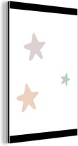 Décoration murale Métal - Peinture Aluminium Industriel - Etoiles - Pastel - Meiden - Garçons - Enfants - 90x120 cm - Dibond - Photo sur aluminium - Décoration murale industrielle - Pour le salon/chambre
