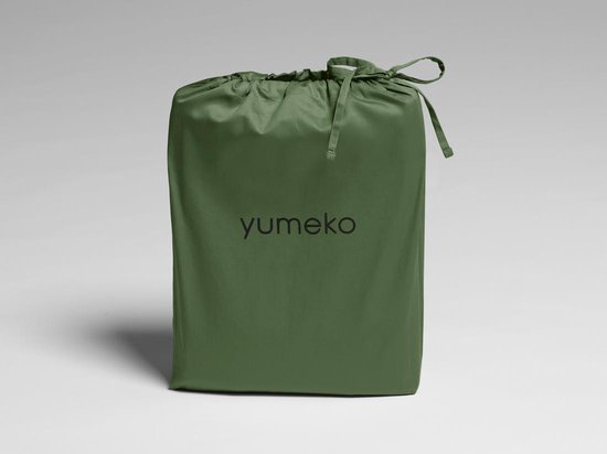 dekbedovertrek Yumeko coton satin mi olive 200x220 avec 2 taies 60x70 - Bio, eco & fairtrade