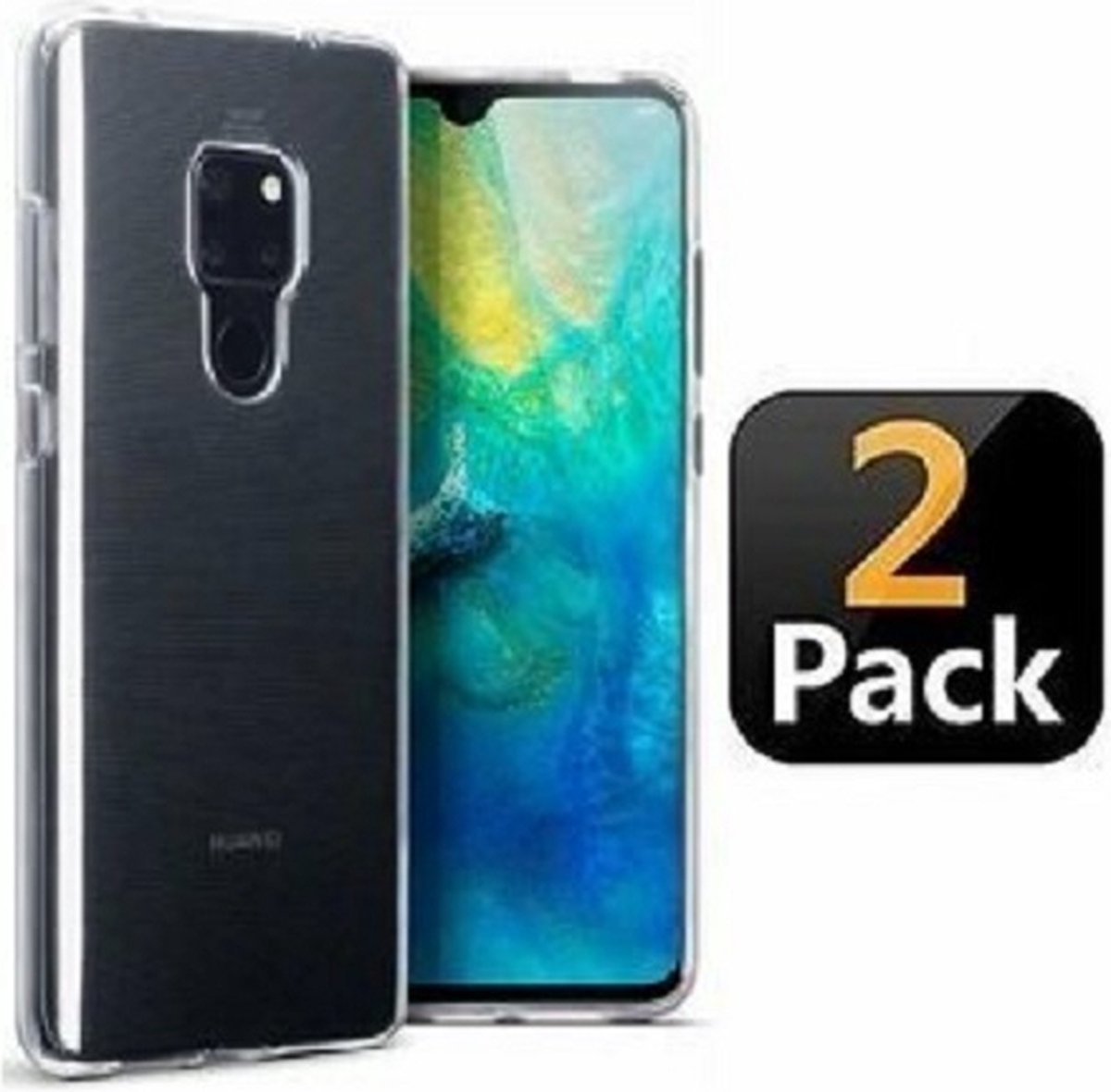 Huawei Mate 20 Hoesje TPU Siliconen Transparant 2x
