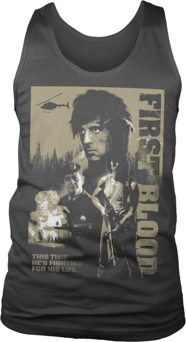 Rambo Tanktop -2XL- First Blood Zwart