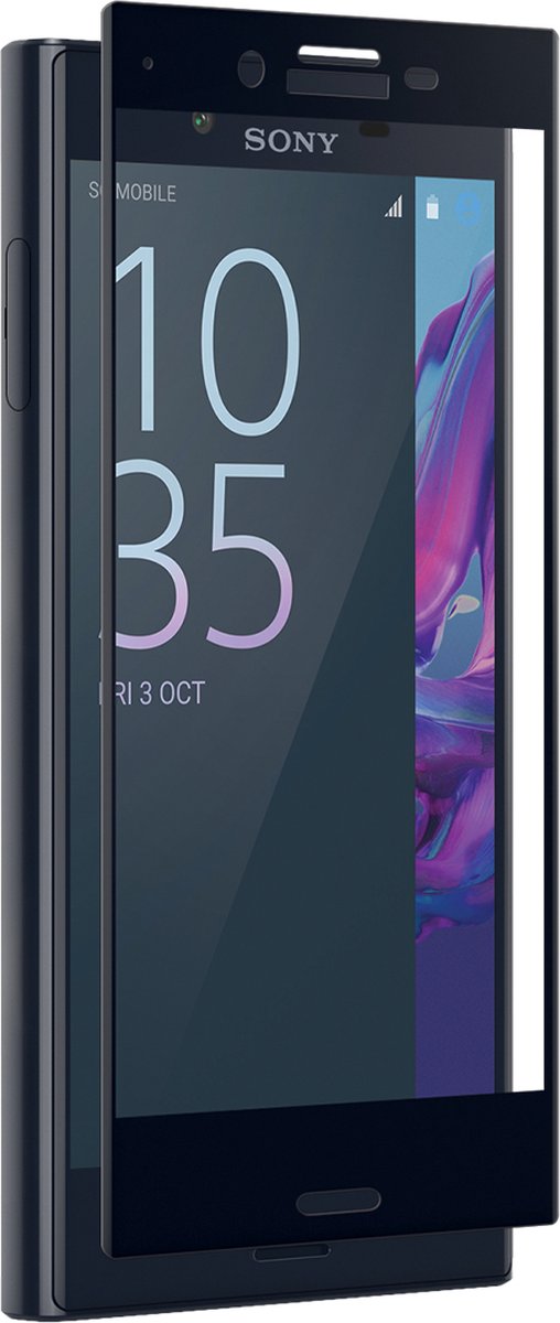 AVANCA Gebogen Beschermglas Sony Xperia XZ Zwart - Screen Protector - Tempered Glass - Gehard Glas - Curved Glass - Protectie glas