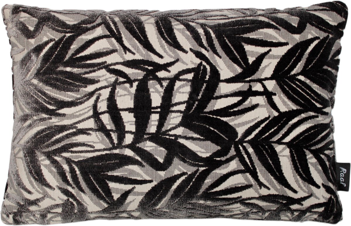 Raaf sierkussen-hoes Flora antraciet 35x50 cm Grijs