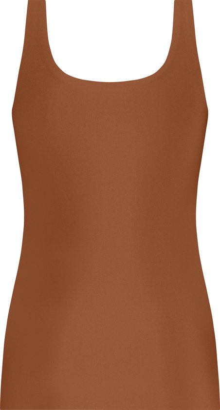 Ten Cate Secrets singlet in de kleur pecan. De top heeft een vierkante halslijn en brede bandjes.