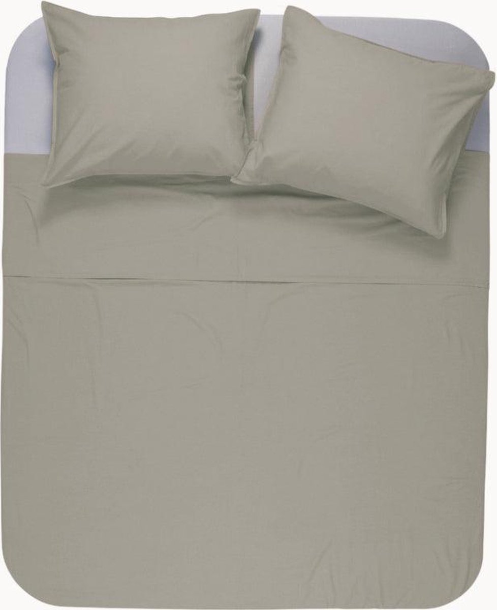 Y-NOT - Dekbedovertrek met kussenslopen - Mat Satijn Dreamer Taupe - 2 Persoons - 200x200/220 cm