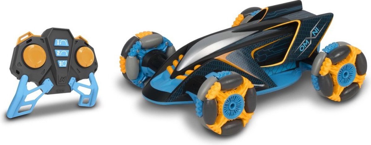 Nikko RC 10201 Nano Omni X, op afstand bestuurbare RC auto, offroad voertuig tot 14 km/u, multidirectionele wielen voor 360° rotatie, 2,4 GHz, USB-snellading, kinderen vanaf 6 jaar & volwassenen, ca. 24