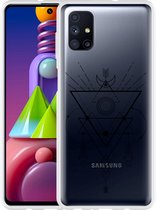 Hoesje Geschikt voor Samsung Galaxy M51 Abstract Moon Black