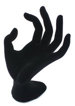 Sieradenhouder Hand - Fluweel - Ringen en Armbanden - 17 cm - Zwart