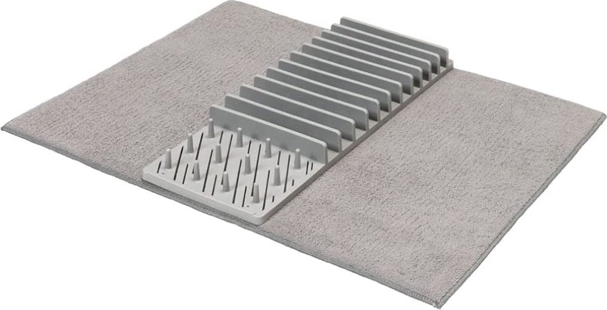 Afdruiprek set - Keuken organizer - Servies drogen - Opvouwbaar ontwerp - 45 x 60 cm - Grijs