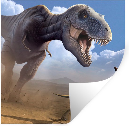 Stickers muraux - Sticker Foil - Dino - Animaux Sauvages - Dessin - Enfants - Garçons - Enfants - 30x30 cm - Film Adhésif - Stickers muraux Chambre Enfant - Papier Peint Auto Adhésif