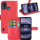 Nokia G11 Plus Hoesje - MobyDefend Kunstleren Wallet Book Case (Sluiting Voorkant) - Rood - GSM Hoesje - Telefoonhoesje Geschikt Voor Nokia G11 Plus