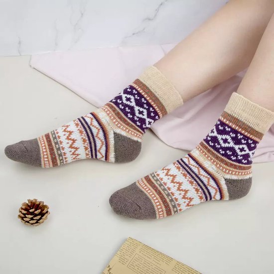Clothirily Wollen sokken voor vrouwen, vintage wollen sokken, winter warme laars sok voor