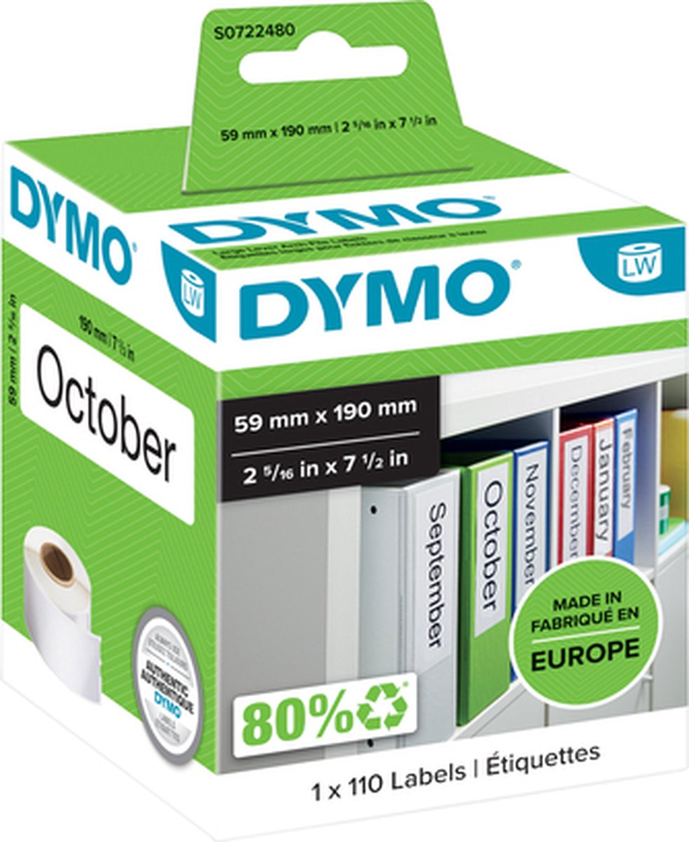 Roll of Labels Dymo 99019 59 x 190 mm LabelWriter™ White Black (6 Units)