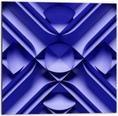 Dibond - Paarse 3D Vormen - 50x50 cm Foto op Aluminium (Wanddecoratie van metaal)