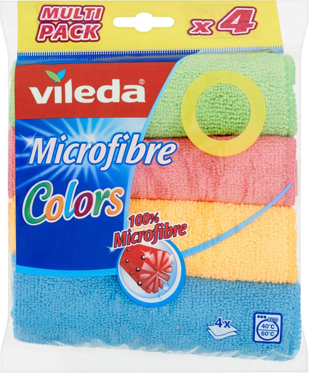 Goedkoopste Vileda Microvezeldoek Colors 4 stuks