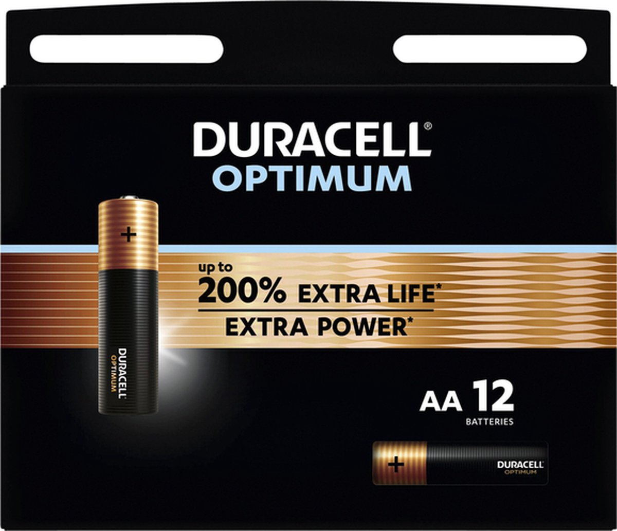 Batterij Duracell Optimum 200% 12xAA - 8 stuks