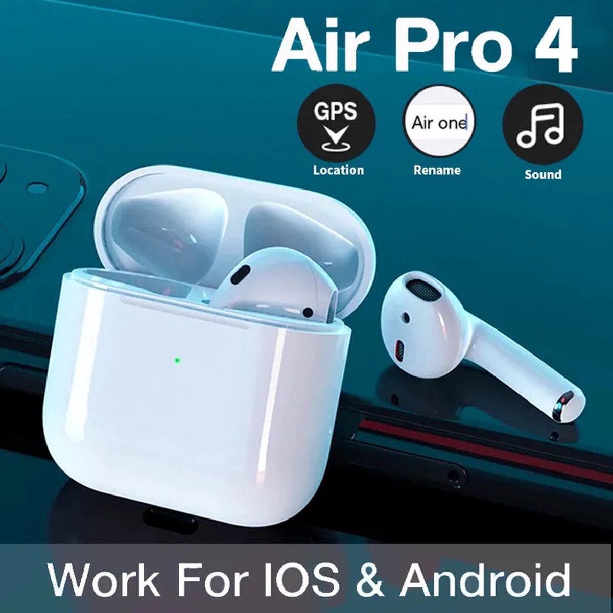 Airpods Pro 4 - Écouteurs entièrement sans fil - Bluetooth - Écouteurs sans  fil - Wit | bol