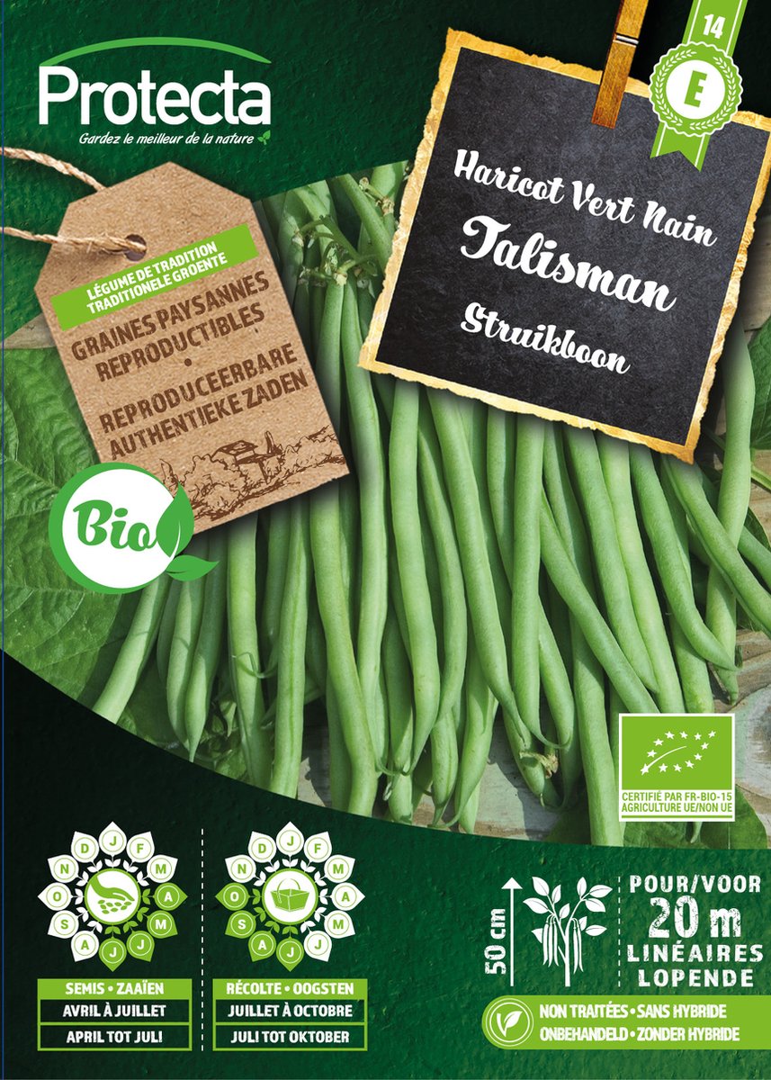Protecta Groente zaden: Lage Boterboon Rocquencourt Biologisch