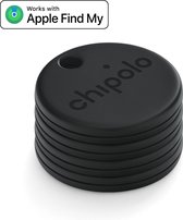 Chipolo One Spot - Porte-clés Apple Tag Airtag - Localisateur de clés - Réseau Apple Find My - Lot de 4 - Noir