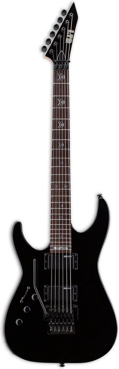ESP LTD KH-202 Lefthand Black Kirk Hammett Signature - Elektrische gitaar voor linkshandigen