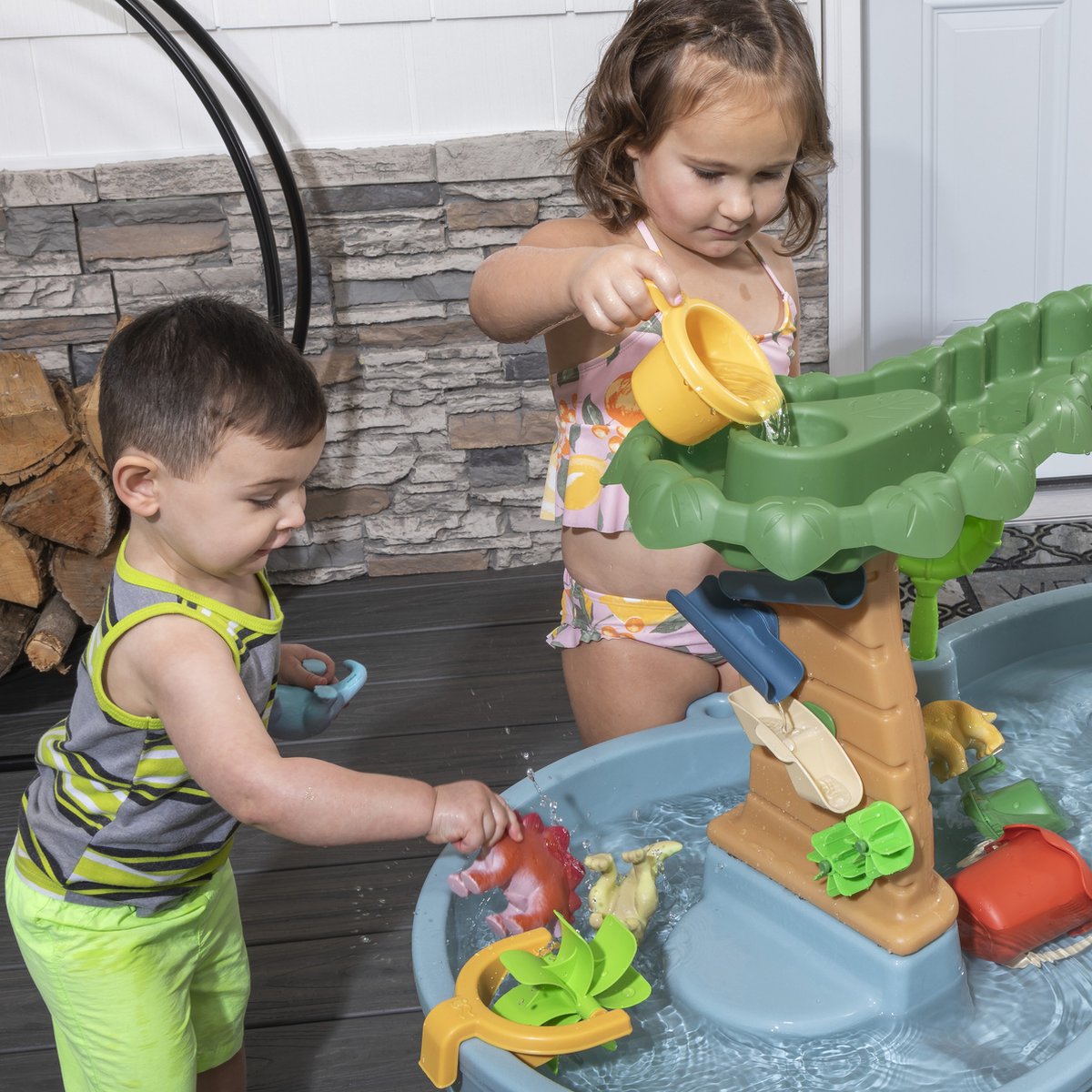 Step2 Dino Showers Watertafel - incl. 13-delig accessoireset - Waterspeelgoed voor kind - Activiteitentafel met water voor de tuin / buiten — afbeelding 19