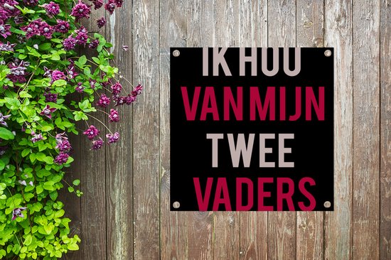 Serviette de jardin Citations - J'aime mes deux papas - Papa - Dictons - 100x100 cm