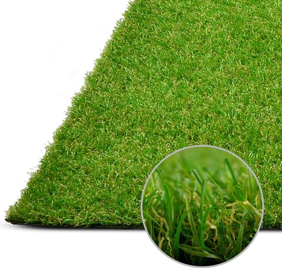 Mazovia Kunstgras - Balkon Tapijt Waterdicht – Kunstgrastapijt Outdoor - Gazontapijt Balkon per Meter met Noppen - Kunstgras voor Balkon, Terras en Tuin - 6,5 mm - Grijs Blauw - 200 x 600 cm