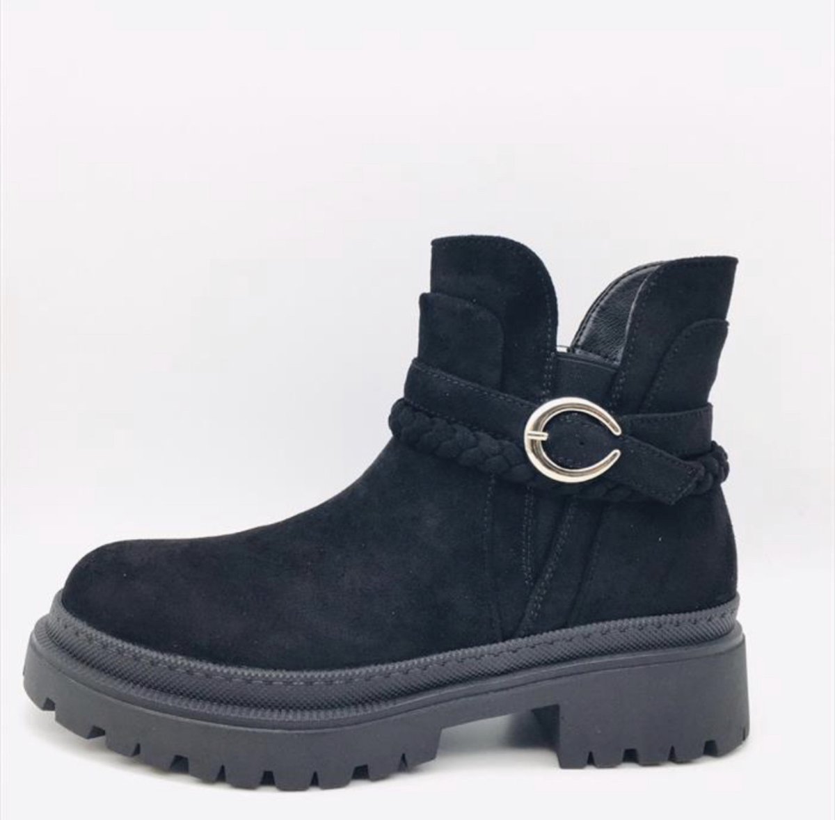 Shoekueen Dames Laarzen Suede Vlecht Zwart 37