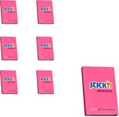 Stick'n sticky notes - 6-pack - 76x51mm, neon magenta, 600 memoblaadjes