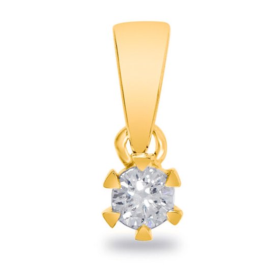 Geelgouden - hanger - 14karaat – diamant - 0.07crt - uitverkoop Juwelier Verlinden St. Hubert - van €369,= voor €289,=