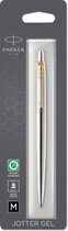 Parker Jotter Gel pen | Roestvrij staal met goud detail | Medium punt zwarte inkt (0,7 mm)