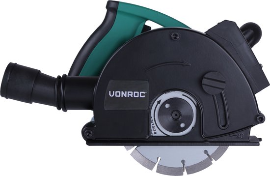 VONROC Muurfrees – Sleuvenfrees + laser – 1700W – Ø150MM – Incl. 2 diamantschijven & stofzuigadapter