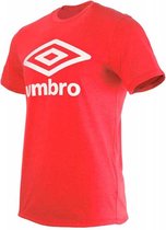 Umbro large logo tee rood wit UMTM0138, maat L