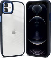 Coverzs telefoonhoesje geschikt voor Apple iPhone 11 solid bumper hoesje - optimale bescherming - mat - transparant / blauw