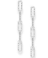 Joy|S - Zilveren oorbellen - paperclip schakel - hammered - 4 mm x - 53 mm - link chain oorhangers stud - zilver