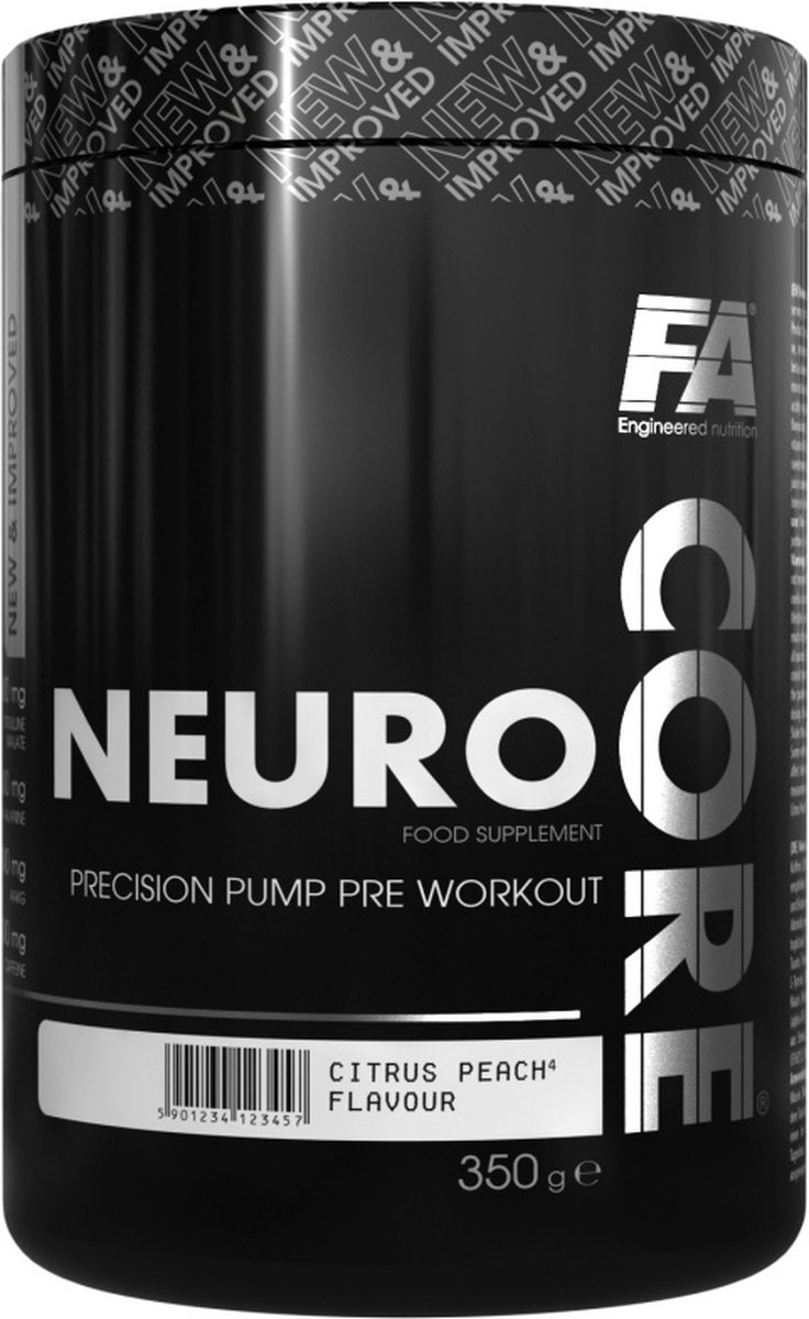 Fa Core Neuro - Pre workout - AAKG, Citruline, Taurine - Muscle pomp - Mango en Sinaasappel - 350g - 40 porties