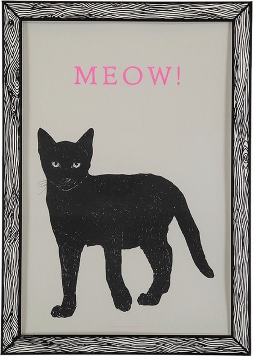 The A3 Print “MEOW” by Marke Newton Riso print A3 in envelope printed with plastic window ready to hang on