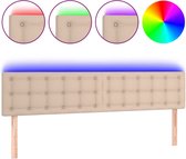 vidaXL Tête de lit LED Similicuir Couleur cappuccino 160x5x78/88 cm