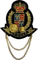 Patch Broche Emblème Zwart Avec Décorations Dorées 12,5 x 7,7 cm
