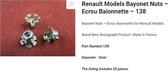 Restagraf art. 138 Car Parts - Ecrou Baionnette - 1 sachet contient 20 pièces - Prix par sachet