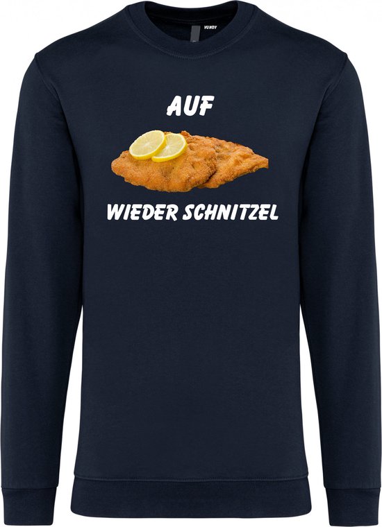 Sweater Auf Wieder Schnitzel | Apres Ski Verkleedkleren | Ski Pully Heren | Foute Party Ski Trui | Navy | maat XS