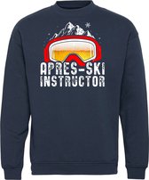 Sweater Apres Ski Instructor | Apres Ski Verkleedkleren | Ski Pully Heren | Foute Party Ski Trui | Navy | maat S