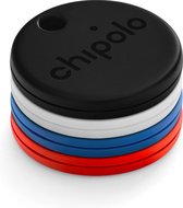 Chipolo One - Bluetooth GPS Tracker - Keyfinder Sleutelvinder - 4-Pack - Zwart & Wit & Blauw & Rood