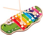Kleurrijke houten dulcimer voor kinderen krokodil