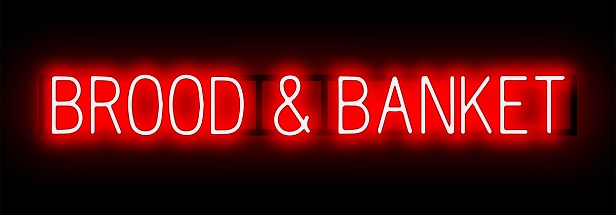 BROOD & BANKET - Lichtreclame Neon LED bord verlicht | SpellBrite | 130,07 x 16 cm | 6 Dimstanden & 8 Lichtanimaties | Reclamebord neon verlichting