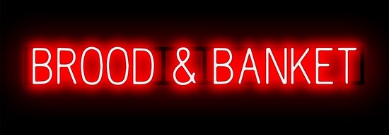 BROOD & BANKET - Reclamebord Neon LED bord verlichting - SpellBrite - 129,9 x 16 cm rood - 6 Dimstanden - 8 Lichtanimaties