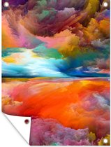 Tuinposter - Tuindoek - Tuinposters buiten - Schilderij - Olieverf - Abstract - Wolken - 90x120 cm - Tuin