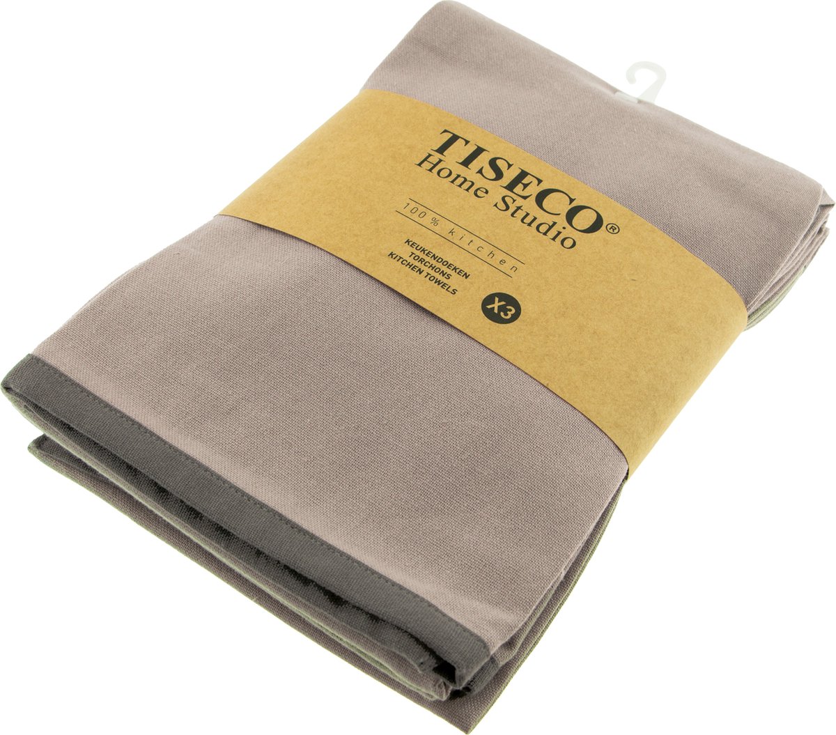 Tiseco Solid Theedoeken - Katoen - Set 3 Stuks - Taupe