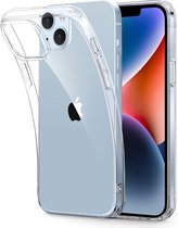 Transparante hoes compatibel met iPhone 14 hoes en iPhone 13, schokbestendige dunne siliconen case, vergelingsbestendige dunne transparante TPU telefoonhoes