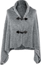 Poncho COSY Teddy sherpa BI-TONE - 75x150cm, grey